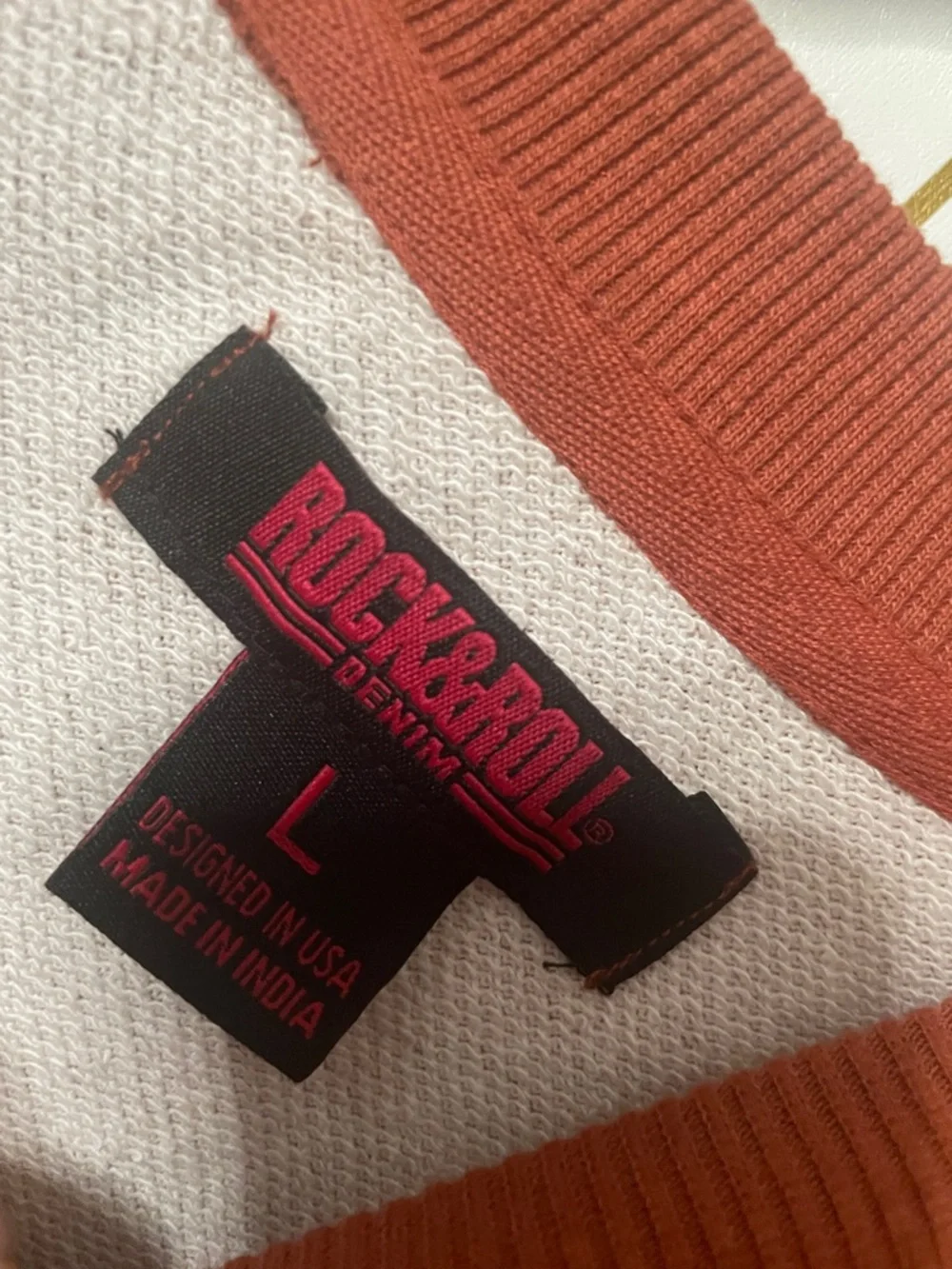 Rock and roll denim horse border sweatshirt NWT SIZE L - Picture 5 of 5